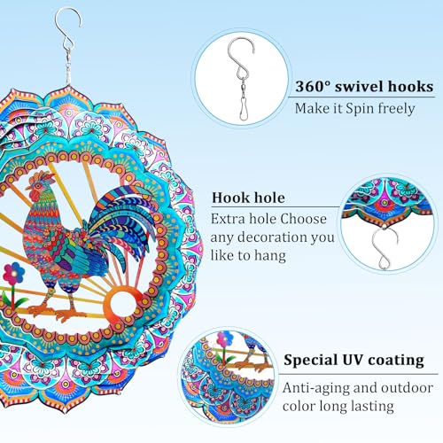 Rooster Wind Spinner for Yard and Garden