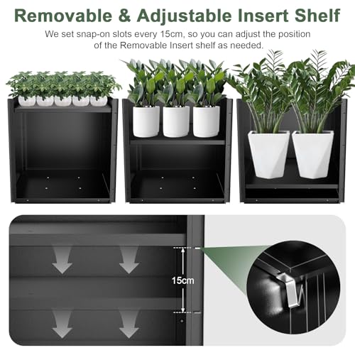 Metal Planter Box for Outdoor Plants 26" L x 26" W x 26"