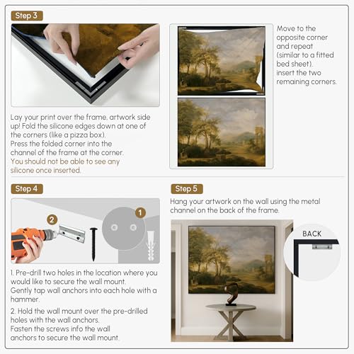 36"x46" Extra Large Framed Wall Art Golden Valley Light Landscape Illustration for Home Living Room Bedroom Decor