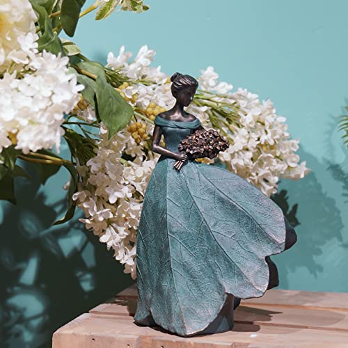 Fairy Statue Leaf Angel Girls 7.5 x 4.5 x 11.5 Inch