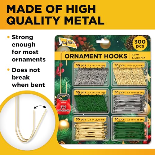 300 Pack Christmas Ornament Hooks (300 Count)