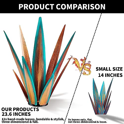 24" Metal Agave Plant Outdoor Decor