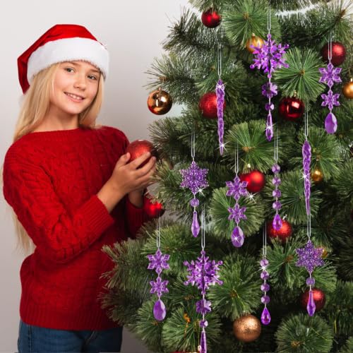 18pcs Crystal Christmas Ornaments for Christmas Tree Decorations (18 Count)