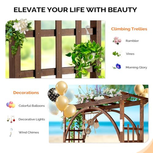85in Wooden Arbor Garden Arch