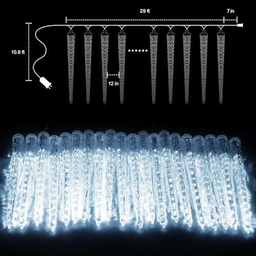 Christmas Meteor Shower Icicle Lights Outdoor (720 Count)