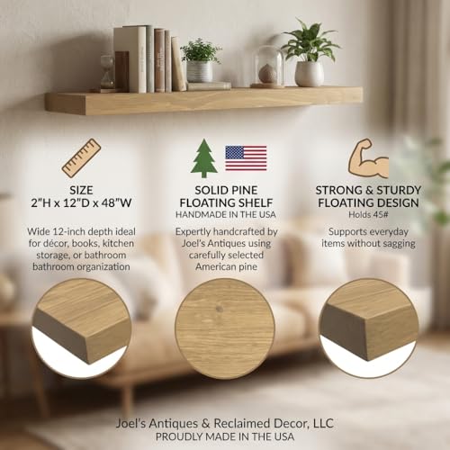 48 inch Wooden Floating Shelves for Wall