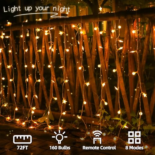 Crystal Globe & Star String Lights Plug in (160 Count)