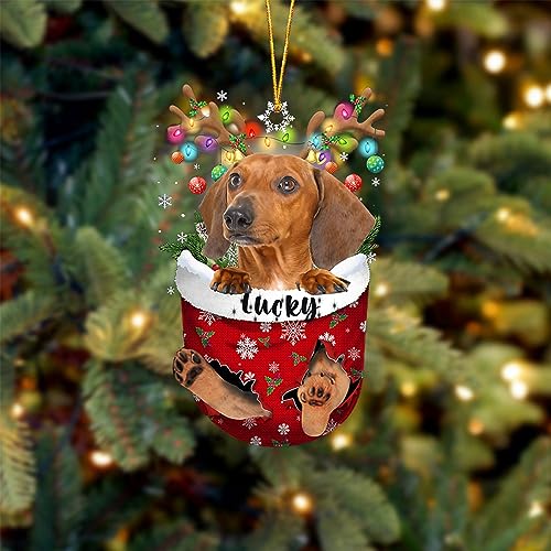 Red Dachshund Christmas Ornament