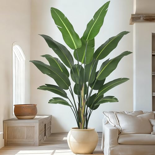 Artificial Bird of Paradise Tree 8FT 17 Thick Matte Texture Leaves