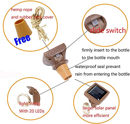 Upgraded 12 Pack Solar Wine Bottle Lights (12 Count)