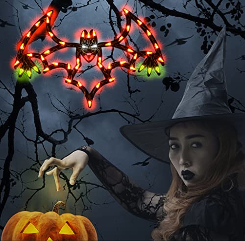 13.3" Lighted Bat Halloween Window Silhouette Decoration