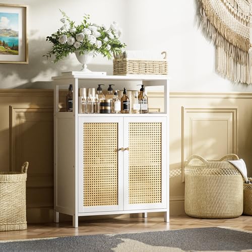 Rattan Bathroom Storage Cabinet