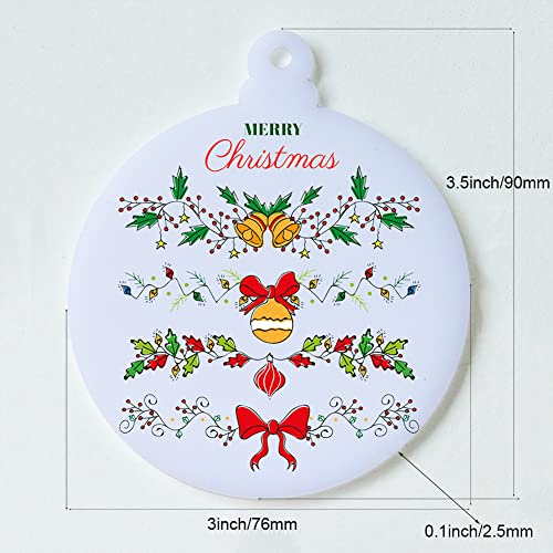 20Pcs 3 Inch Blank Acrylic Christmas Ornaments 2025 White Unfinished Round Acrylic Christmas Ornaments for DIY Craft Hanging Ornaments for Christmas Tree Decoration Xmas Party Decorations (20 Count)