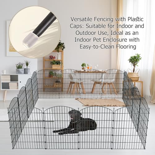 10 Panel No Dig Metal Garden Fence 40"H x 23.6'L Dog Fence Outdoor for Yard