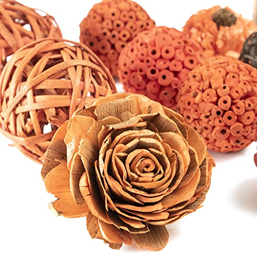 Orange Decorative Vase Filler Bag with Mini Pumpkins