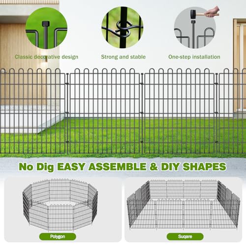 Garden Fence Outdoor for Yard with Gate