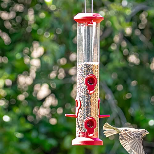 2 Pack Tube Bird Feeders for Outdoors Hanging