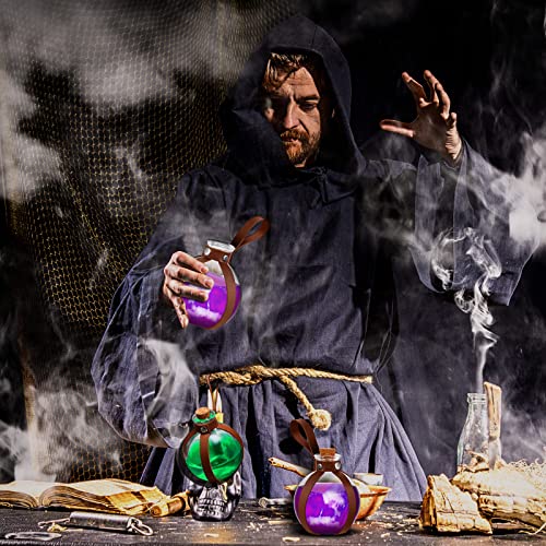 6 Pcs Halloween Glass Potion Bottles with Cork Belt (6 Count)