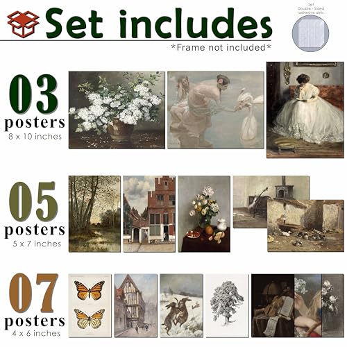 15 Pcs Unframed Vintage Moody Art (15 Count)