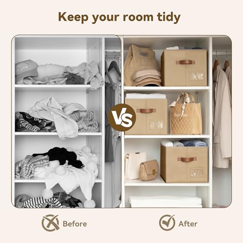Closet Shelf Baskets with Label (3 Count)
