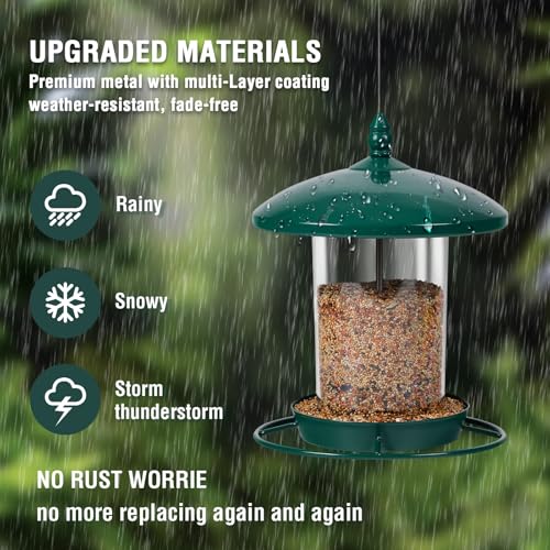 Metal Bird Feeder for Outdoors Hanging
