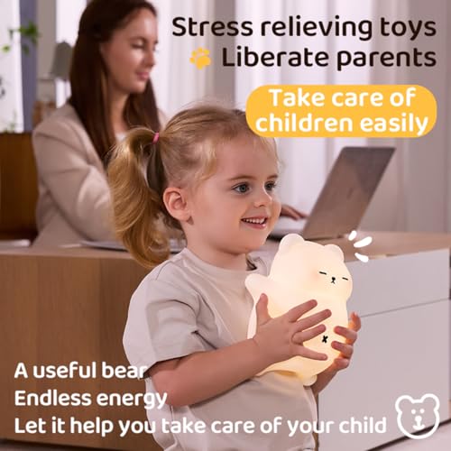 Sleeping Snoring Bear Night Light Nursery lamp for Kids