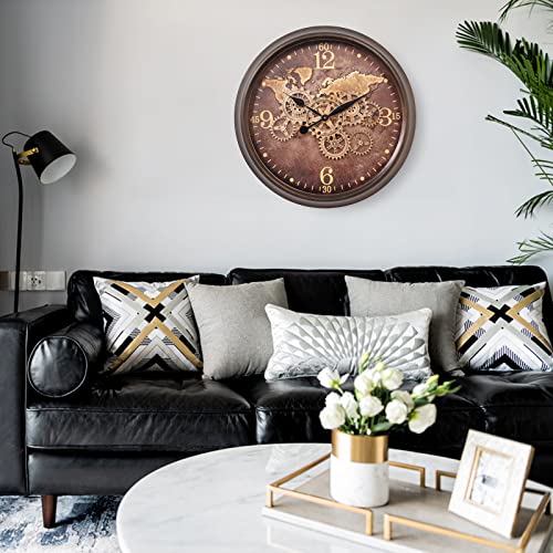 24 Inch Moving Gear Wall Clock for Living Room