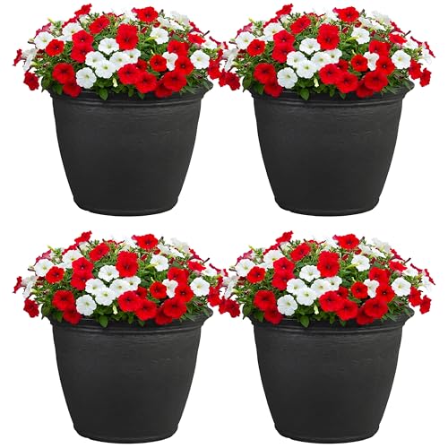 Sunnydaze Anjelica 20'' Large Plastic Planter Pot for Plants (4 Count)