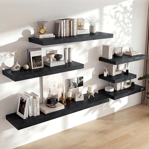 24 x 12 Deep Floating Shelves Wall Mounted Set of 1 Black
