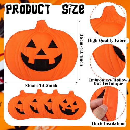 4 Pcs Halloween Pumpkin Placemat Jack O Pumpkin Tablemats (4 Count)