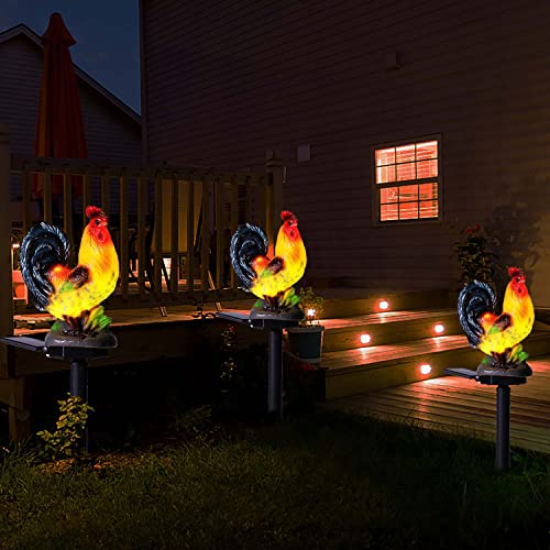 Solar Rooster Lights Outdoor Decorative