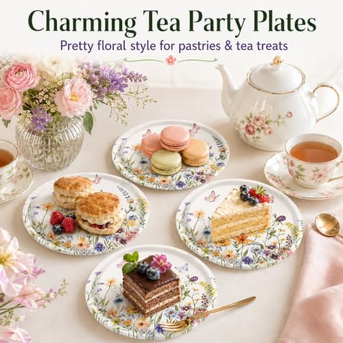48 Pcs Wildflower Paper Plates (48 Count)