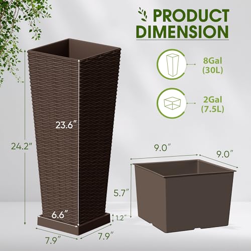 Resin 23.6'' Tall Planters
