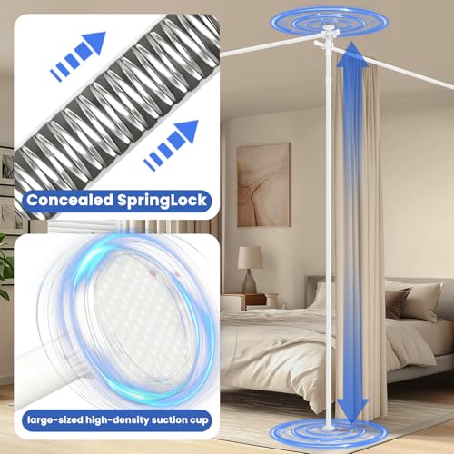 Room Divider Curtain Rods No Drilling Wall Divider for Room Separation