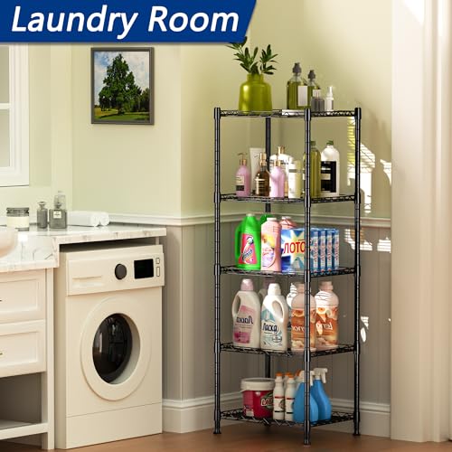 5 Wire Shelving Metal Storage Rack Adjustable Shelves