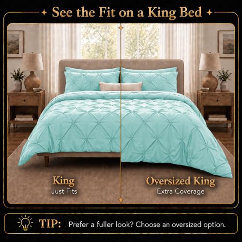 Oversized King Comforter Set Spa Blue