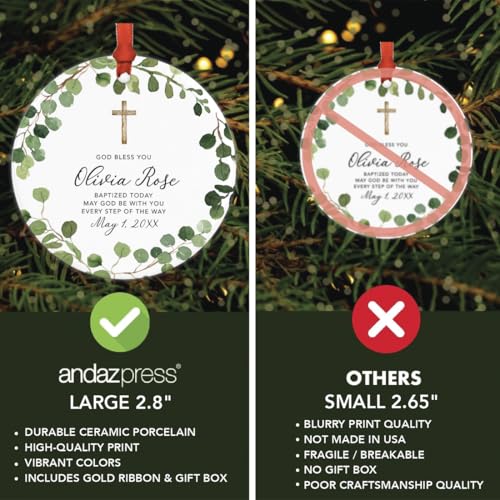 Personalized Round Ceramic Porcelain Christmas Ornament Gift