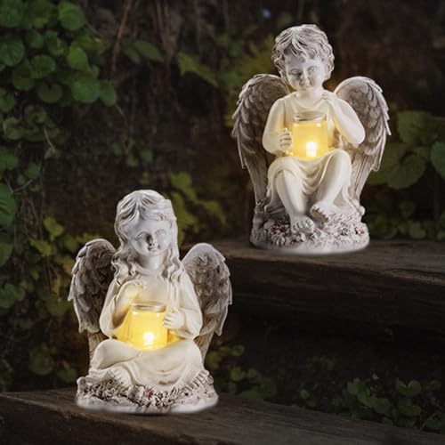 2 Pack Outdoor Angel Statue Garden Decor (2 Count)
