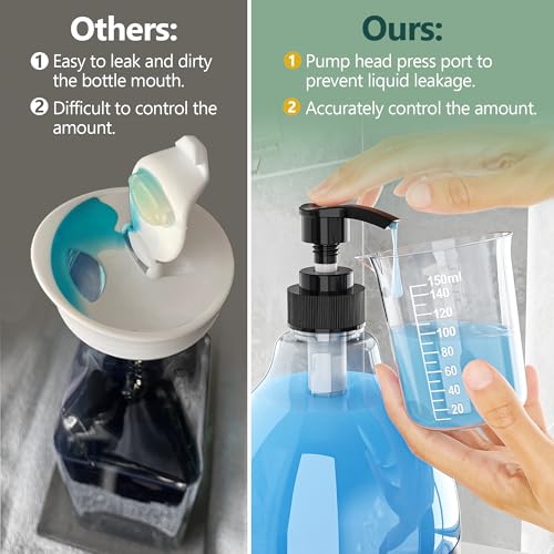 2 Pack Black Liquid Laundry Detergent Dispenser with Bamboo Tray (3 Count)