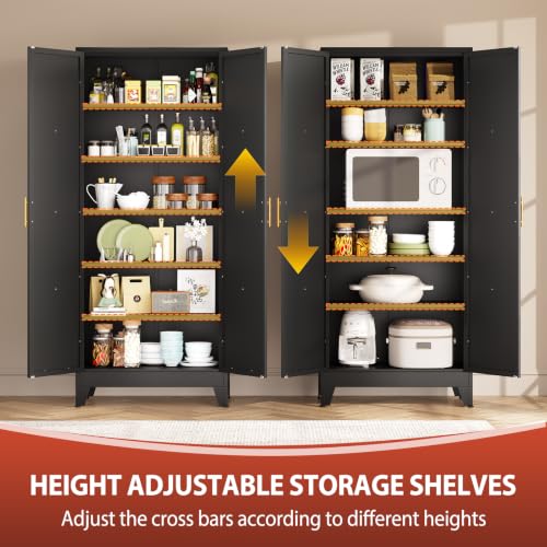 75" H Tall Kitchen Storage Cabinet with Doors