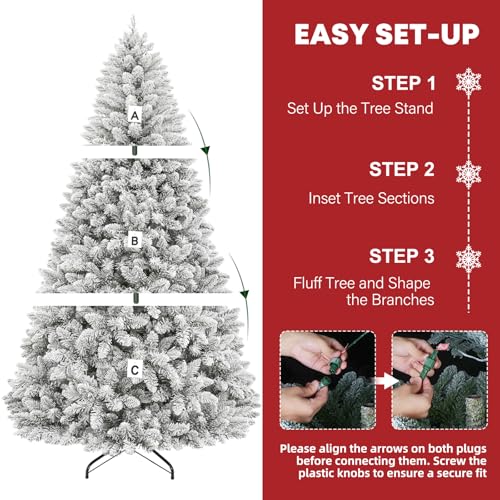 6 ft Prelit Flocked Christmastree