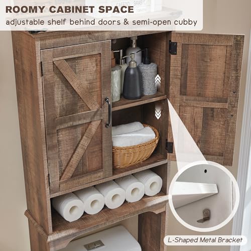 67" Farmhouse Over Toilet Storage Bathroom Cabinet