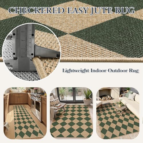 Checkered Easy Jute Living Room Rug (80 Sq Ft)