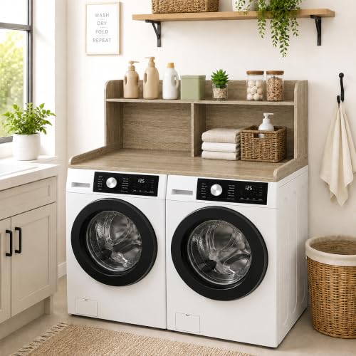 Washer Dryer Countertop with Extra Tall Shelf