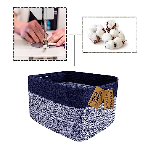 Cotton Rope Woven Basket with Handles for Shelves