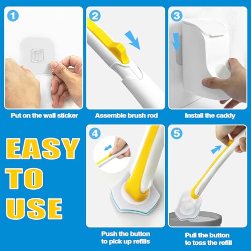 Disposable Toilet Brush with 40PCS Wand Cleaner Refills