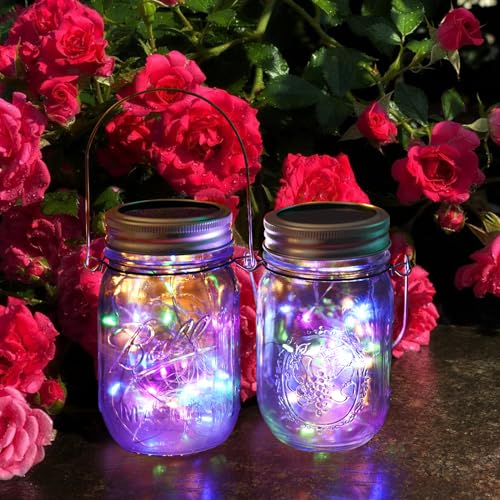 Mason Jar Solar Lights for Outside (12 Count)