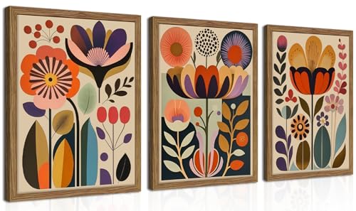 Framed Colorful Floral Wall Art Set of 3 (3 Count)