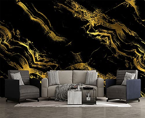 Black Gilded Marble wall Mural Wallpaper for Bedroom 178" x 117" (144.6 Sq Ft)