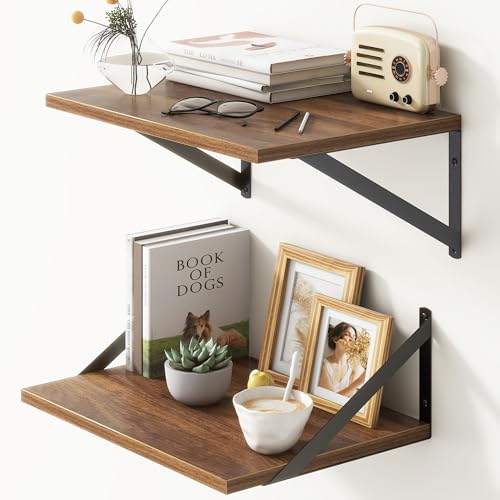 Walnut Floating Shelves Set of 2 (2 Count)